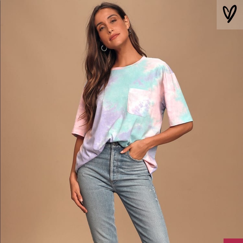 Seize the Daydream Blue and Pink Tie-Dye Tee